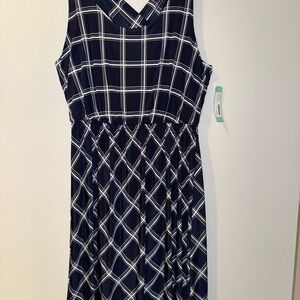 Kaileigh Blue Sleeveless V-neck Sundress